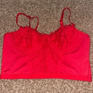 Red lace corset top